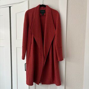 Tahari Pink Unlined Wool Blend Coat (Size Small)